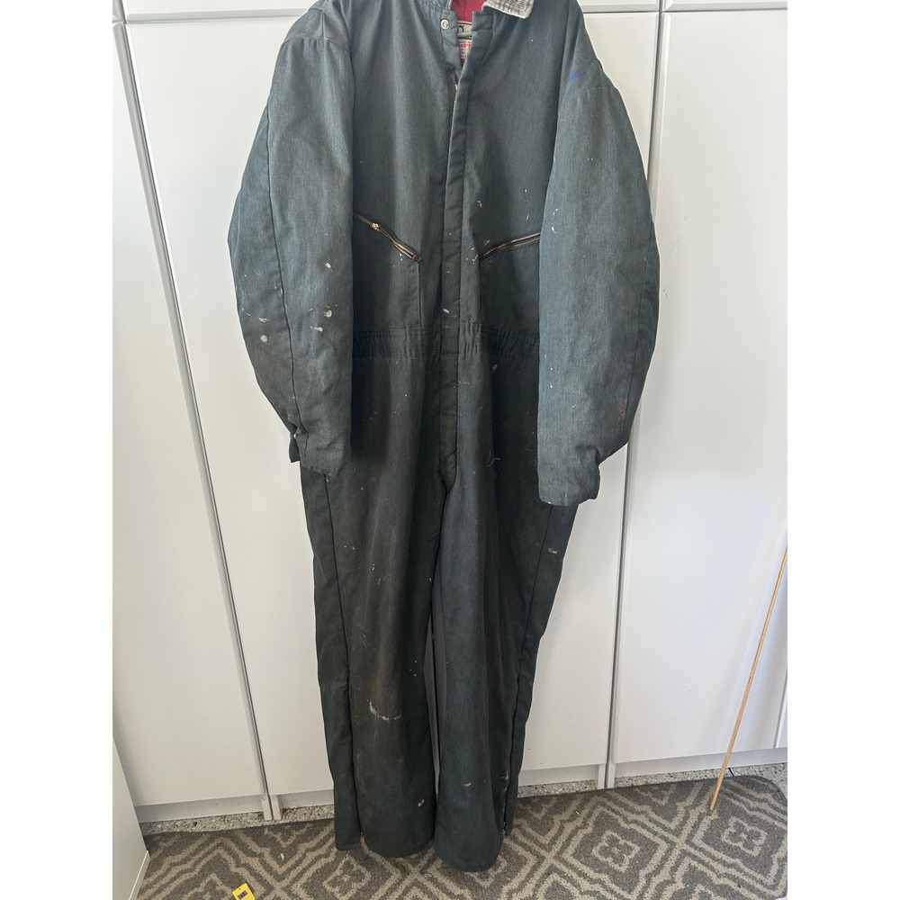 Vintage‎ Walls Insulated Work Coveralls Dark Gray Canvas Distressed
